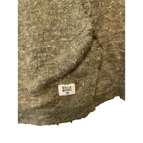 Womens Billabong Olive Green Hooded Pullover Sweatshirt S Boho Comfort Relaxed F - Picture 4 of 7